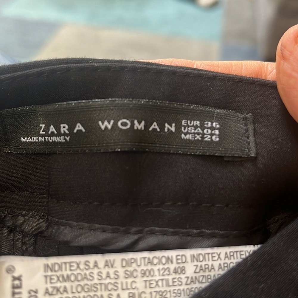 Zara High Waist Trousers with Hip Front Pockets and Straight Leg in Black Size 4 - Picture 4 of 7